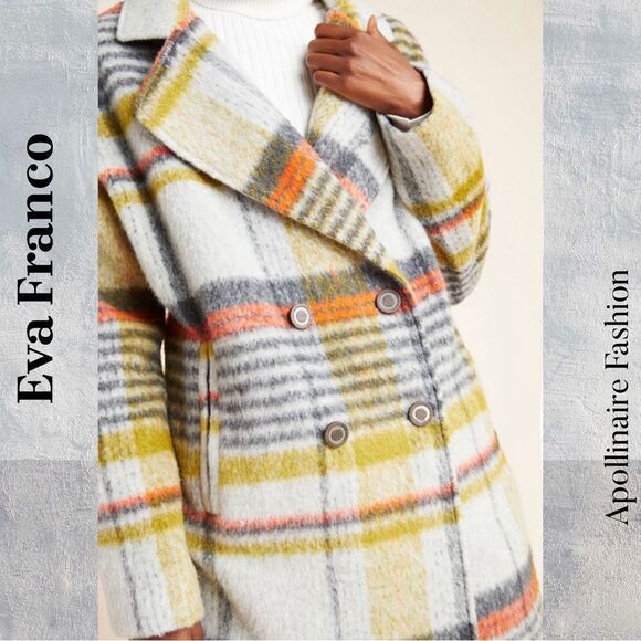 EVA FRANCO FOR ANTHROPOLOGIE CAMILLE FAUX FUR COAT IN GREY MULTI XL NEW - Picture 5 of 8